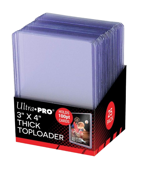 Protections rigides extra epaises Ultra PRO trois fois quatre pouces cent pt pour cartes de collection pack de vingt cinq