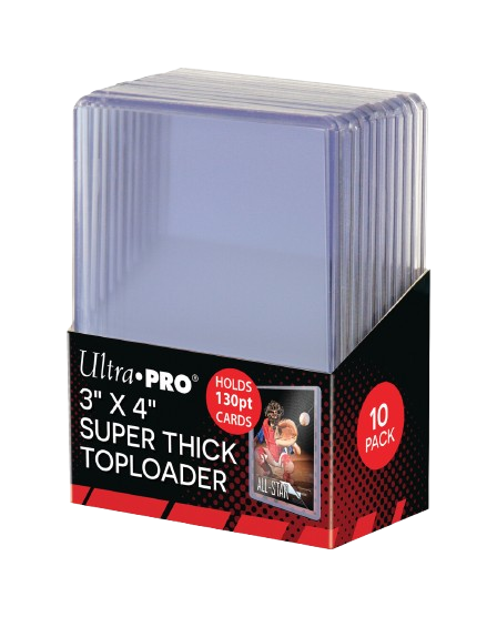 Protections rigides extra epaises Ultra PRO trois fois quatre pouces cent trente pt pour cartes de collection pack de dix