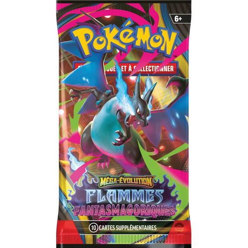 Booster Pokémon Flammes Fantasmagoriques officiel - JCC Pokémon
(Si vous avez plusieurs photos avec les différents visuels/artworks, variez légèrement : "Visuel 1 du booster Flammes Fantasmagoriques Pokémon", "Art set complet boosters Flammes Fantasmagoriques", etc.)
