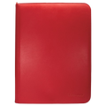 Classeur de collection zippé rouge en similicuir Ultra Pro Vivid PRO-Binder 9 poches