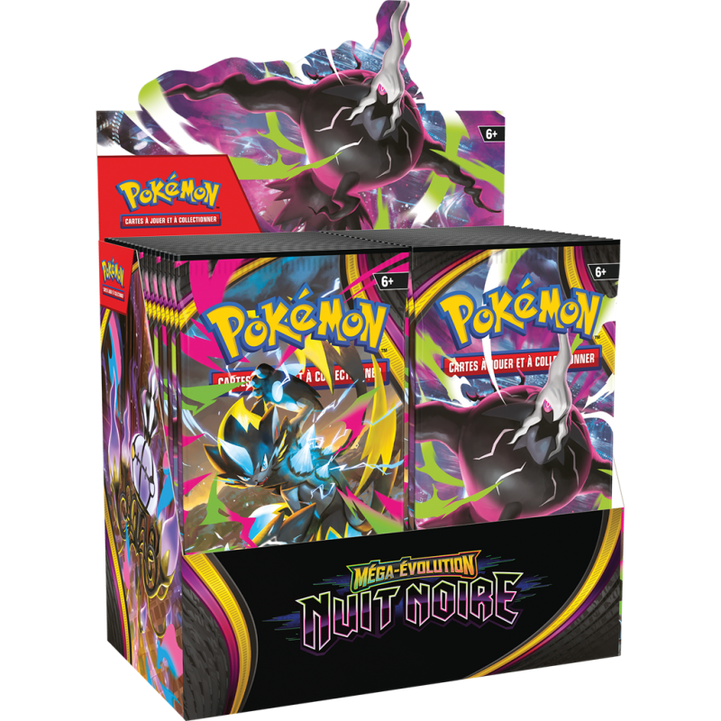 Display Pokémon Nuit Noire boîte de boosters officielle - JCC Pokémon
(Pour vos autres photos/visuels, vous pouvez adapter : "Arrière de la display Nuit Noire Pokémon", "Boîte scellée Nuit Noire JCC", etc.)